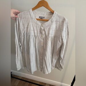 Women's Striped Button-Up Top